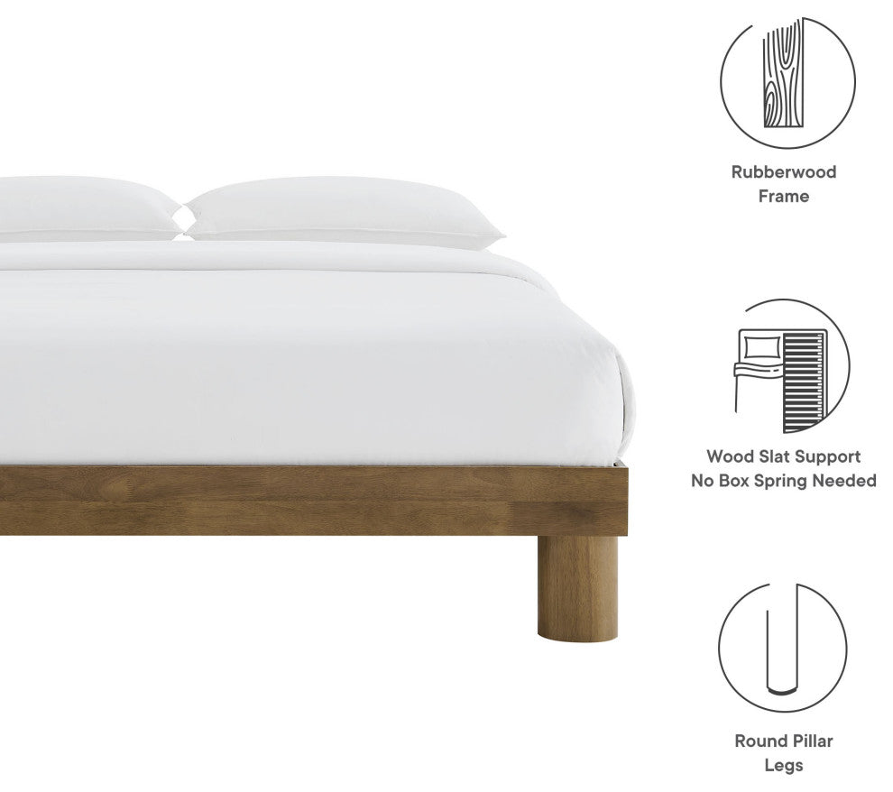Runa Wood King Platform Bed, French Oak