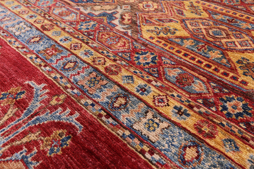 8' 2" X 11' 6" Khorjin Super Kazak Hand-Knotted Rug Q5233