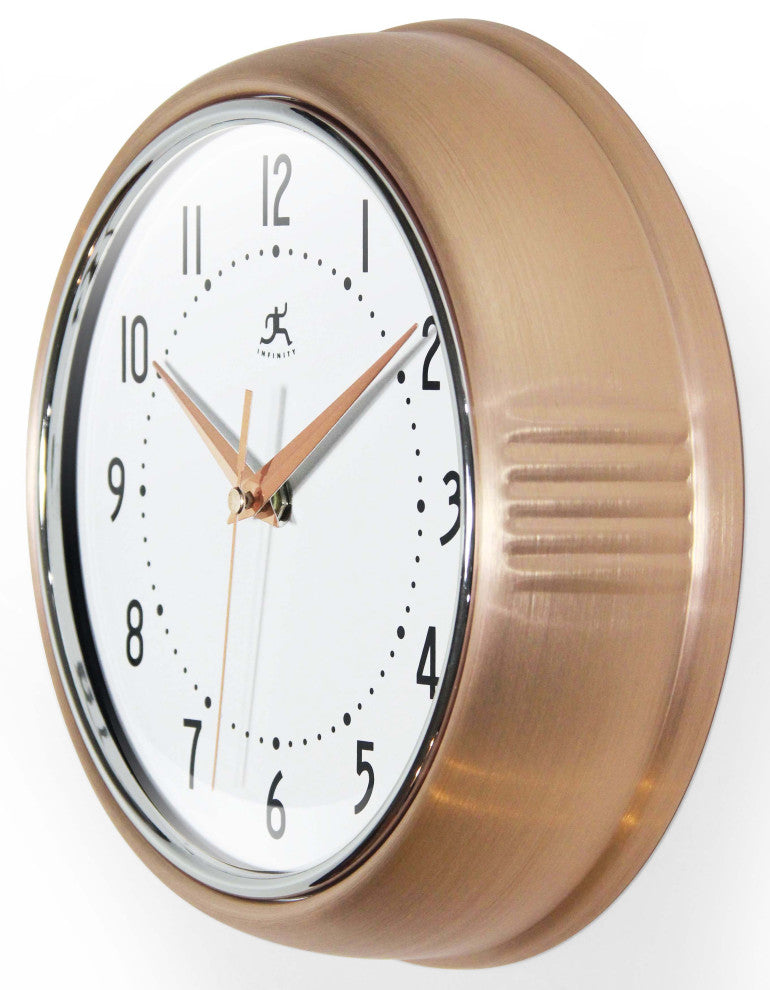 Retro Round 9.5" Copper Wall Clock