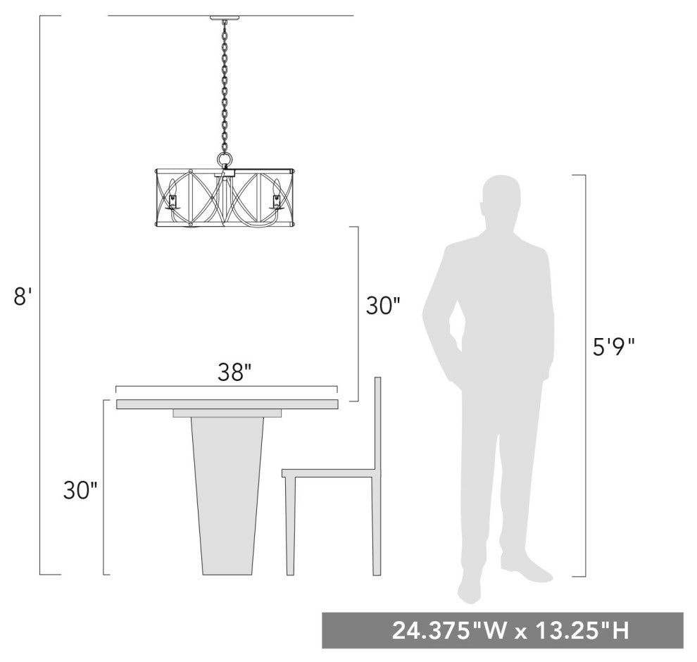 Alcott 6 Light Chandelier Antique Black Iron