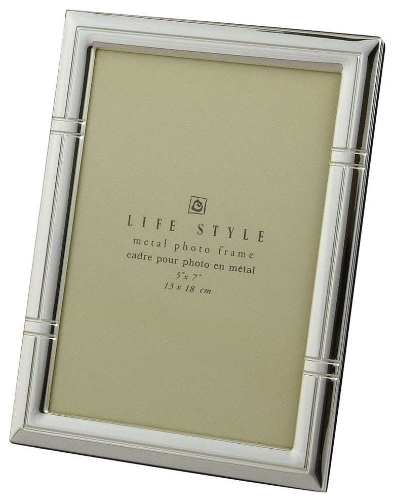 Elegance Silver Plated Reed Life Style Metal Photo Frame, 5x7