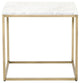 End Table with White Marble Top, Brushed Gold