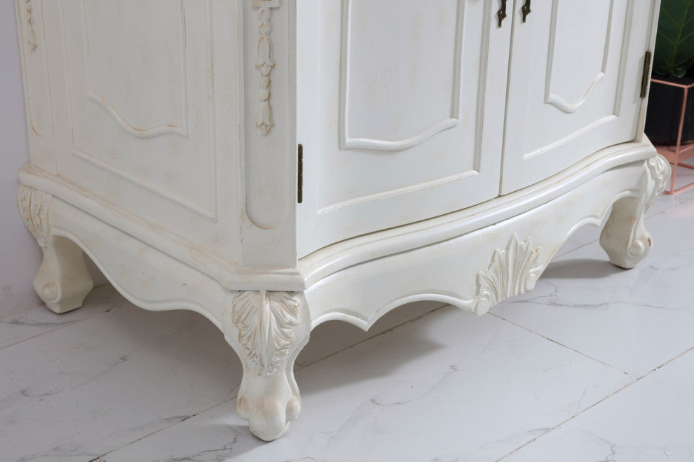 Bathroom Vanity, Antique White, 32", Single Sink