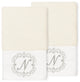 Linum Home Turkish Cotton Monica 2-Piece Embellished Hand Towel Set, Cream