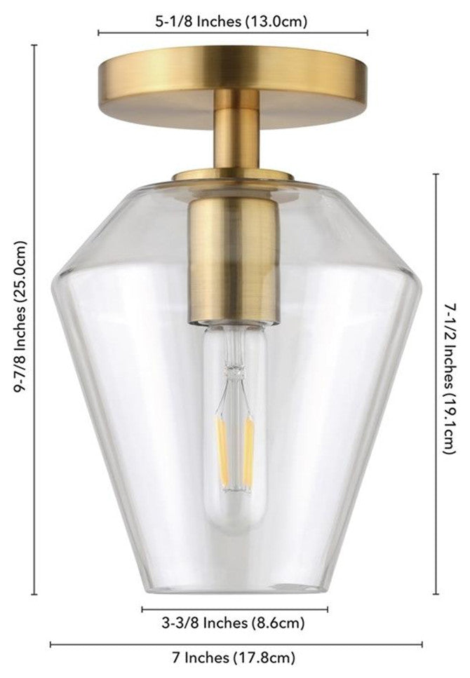 Henn&Hart 7" Gold Semi Flush Mount