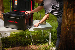 EchoSmile 30 qt. Rotomolded Cooler, Black and Red