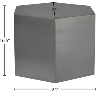 Hexagon Durable Iron Modular Coffee Table, Brushed Chrome