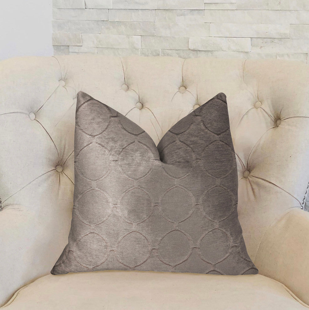 Moonlight Beige Luxury Throw Pillow, 20"x30" Queen