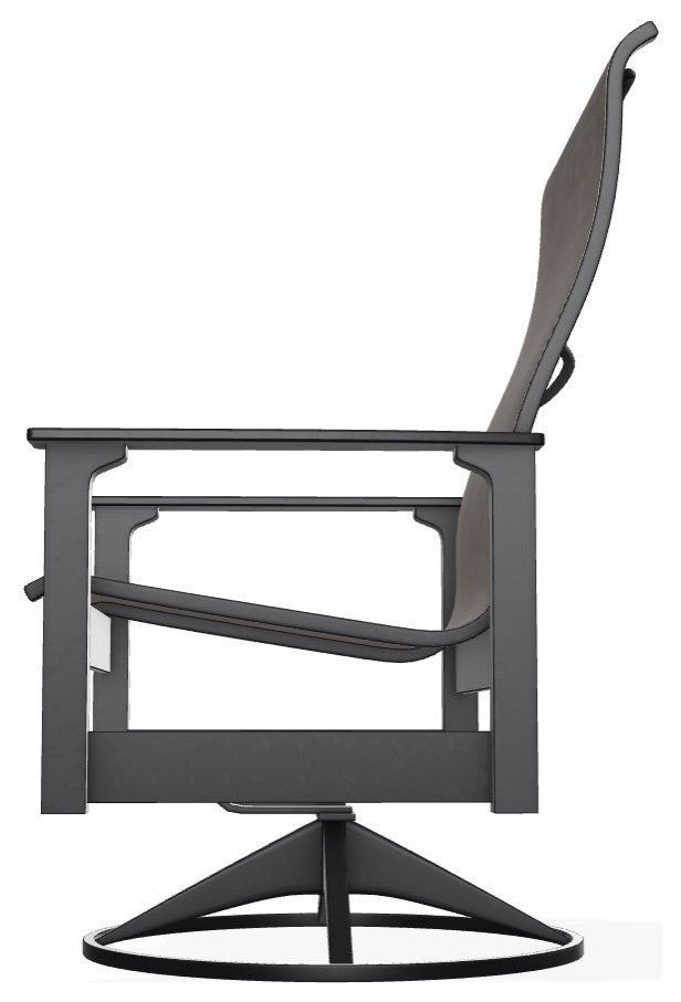 Leeward Sling Outdoor Swivel Rocker, James/Black
