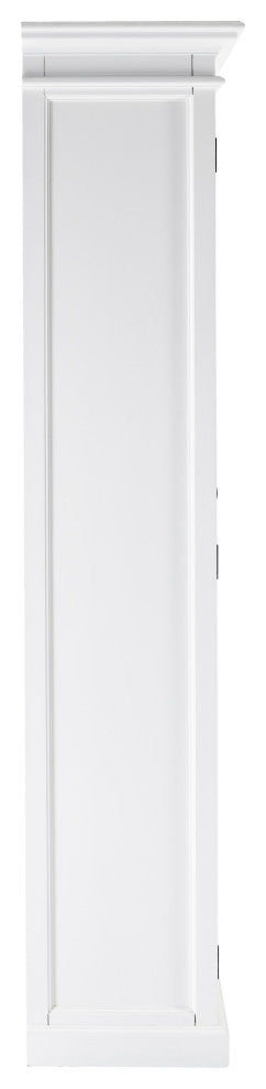 Classic White and Glass Double Door Storage Cabinet