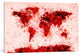 "World Map Paint Splashes (Red)" by Michael Tompsett, Canvas Print, 40x26"