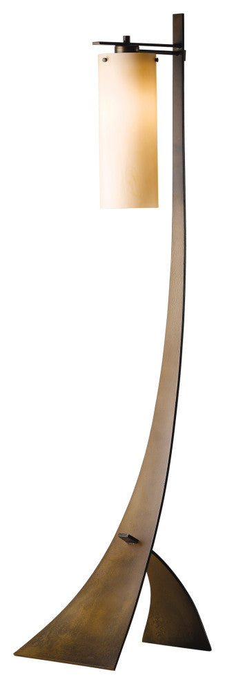 Stasis Floor Lamp, Dark Smoke Finish, Opal Glass