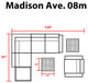 kathy ireland Madison Ave. 8 Piece Aluminum Patio Furniture Set 08m, Onyx