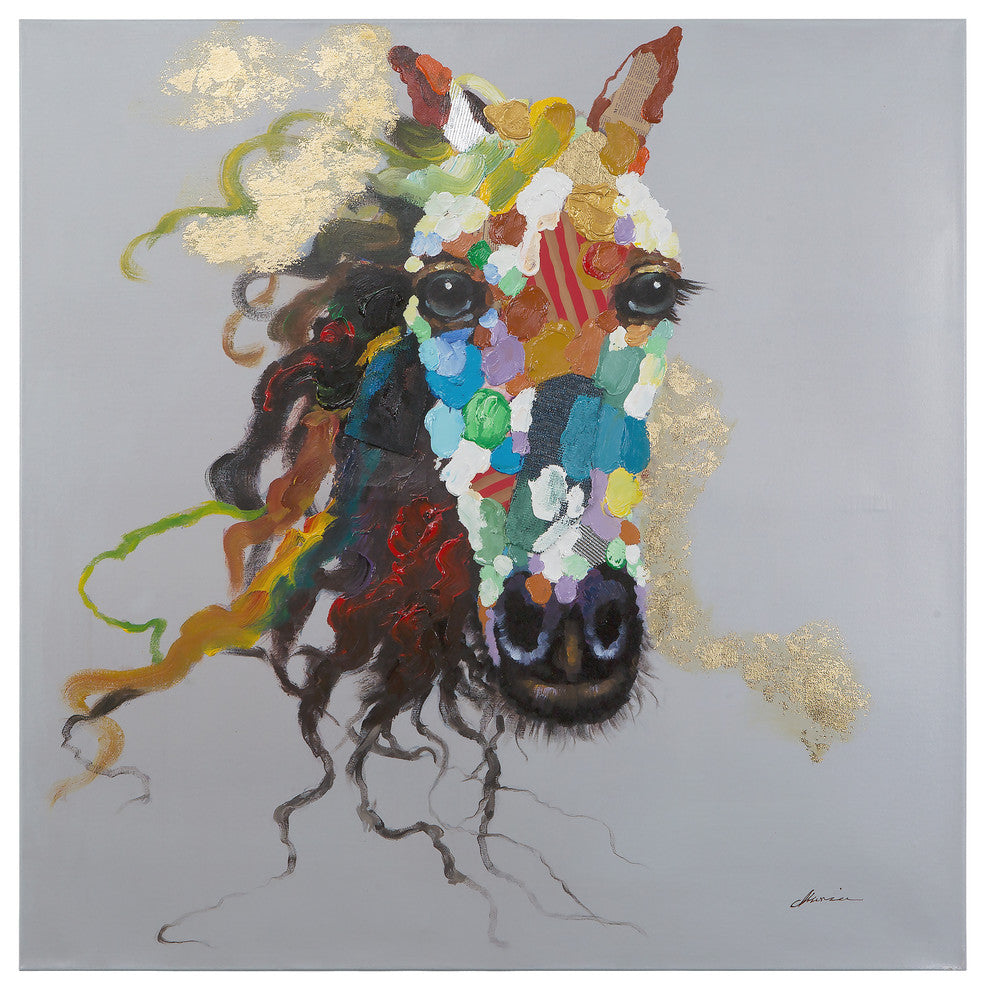 Horse Of An Abstract Color Art