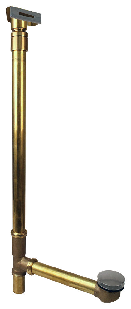 22" Ball Joint Linear Overflow With ADA Approved Tip-Toe Drain, Satin Nickel