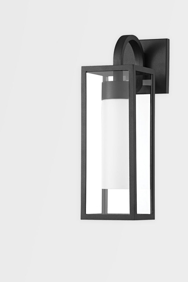 Pax One Light Exterior Wall Sconce, Texture Black