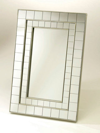 Wooden Accent Mirror, Gray