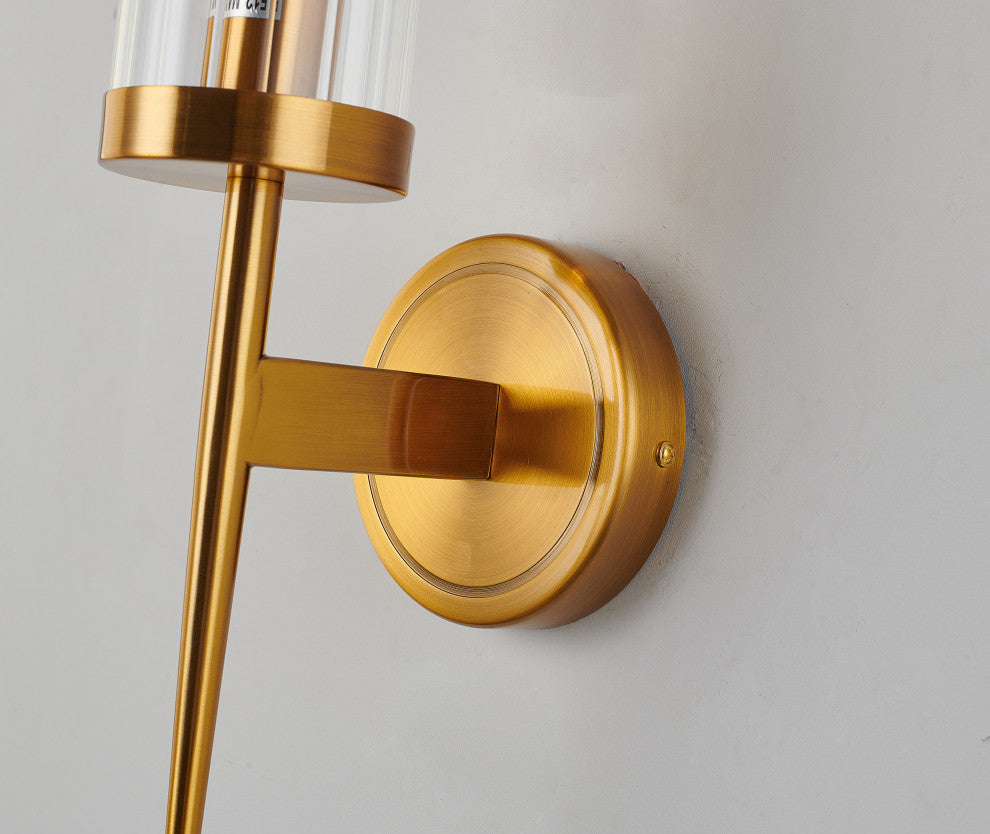 Antique Brass Frame With Clear Glass Shade Wall Sconce