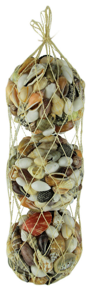 Assorted Seashell Decor Ball Figurine Set of 3