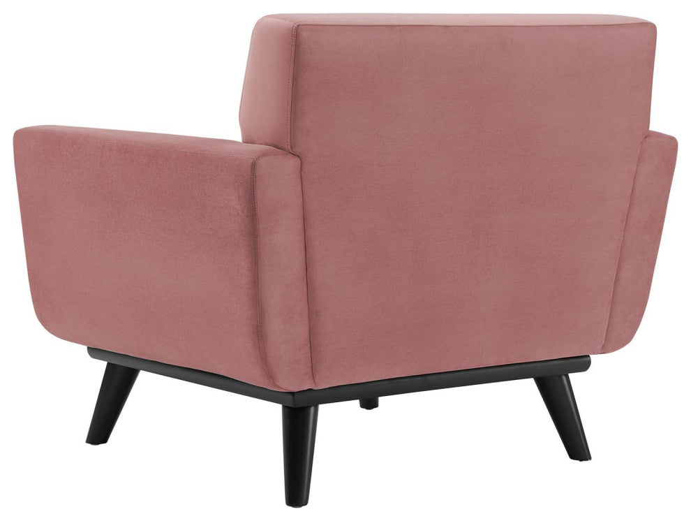 Tufted Armchair Accent Chair, Velvet, Pink, Modern, Living Lounge Hospitality