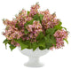 Nearly Natural Lilac Artificial Arrangement in White Vase Pink