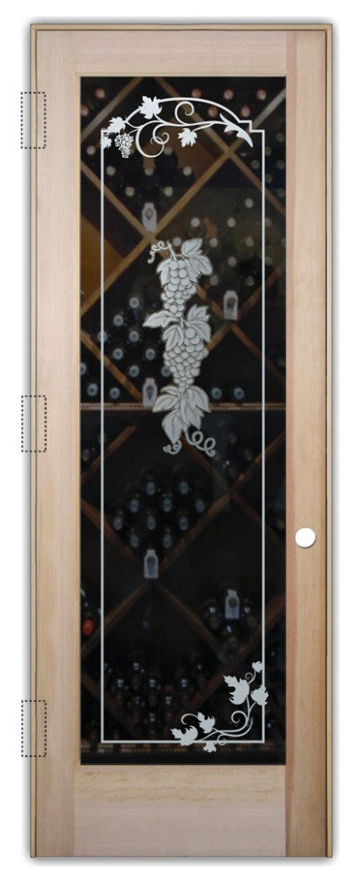Wine Door - Grapes Strand Grape Ivy - Douglas Fir (stain grade) - 28" x 84"...