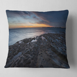 La Perouse Beach Sydney Seascape Throw Pillow, 18"x18"