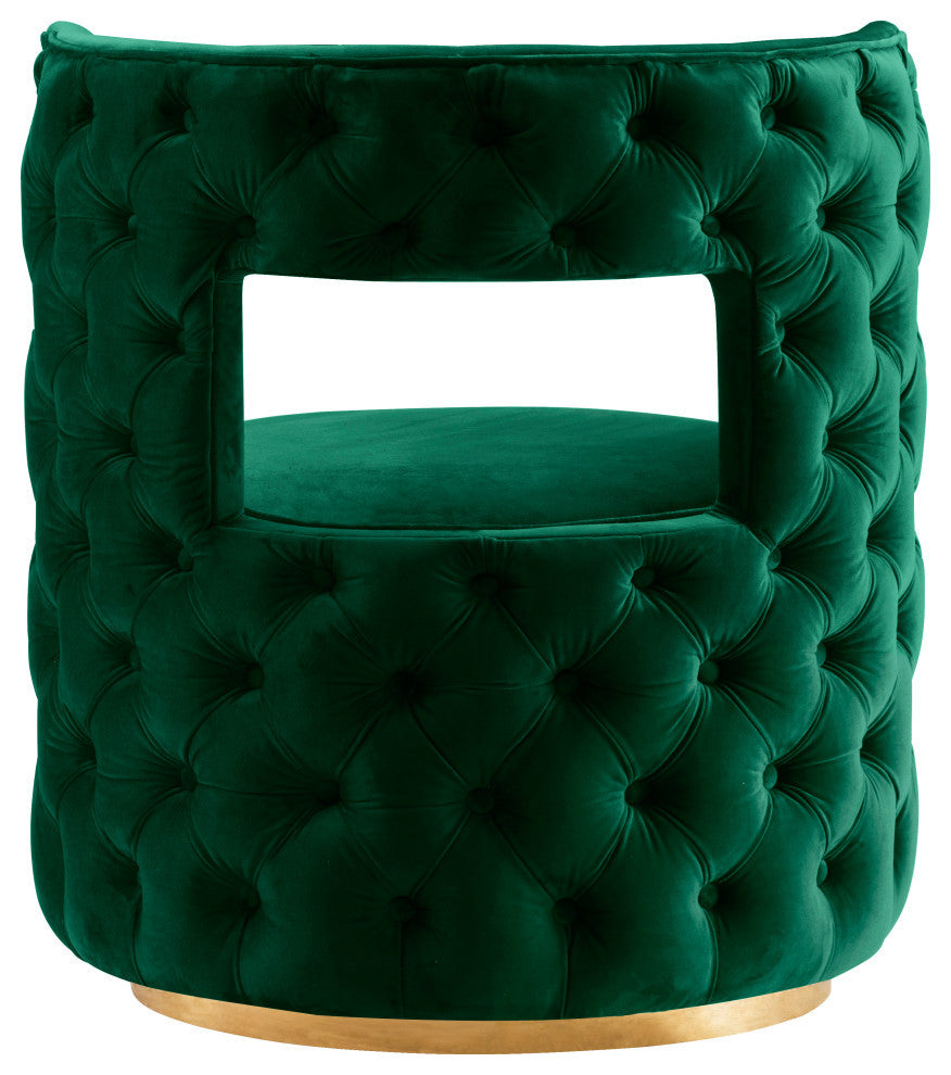 Theo Velvet Upholstered Accent Chair, Green