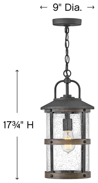 Hinkley Lighting 2682-LL Lakehouse 1 Light 9"W 120v Open Air - Aged Zinc