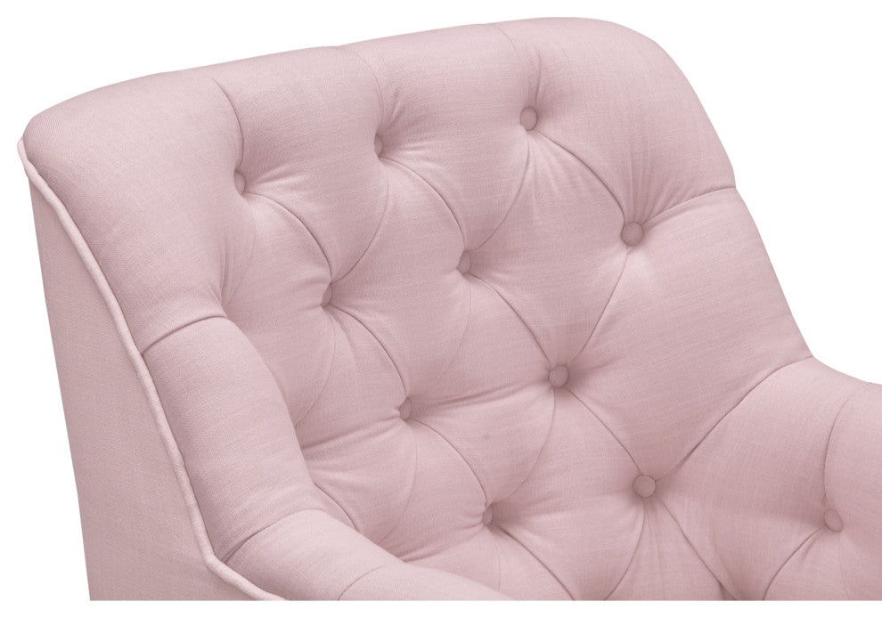 Rustic Manor Aadya Accent Chair Upholstered, Linen, Pink