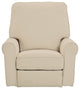 Savannah Wood Upholstered Manual Swivel Glider and Recliner, Cloudy