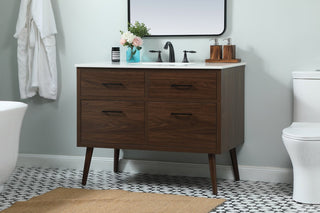 Home Living 22" Midcentury Modern Walnut-Light Bathroom Vanity