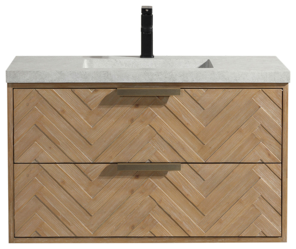 Carlsbad 36" Floating Bathroom Vanity Weathered Fir
