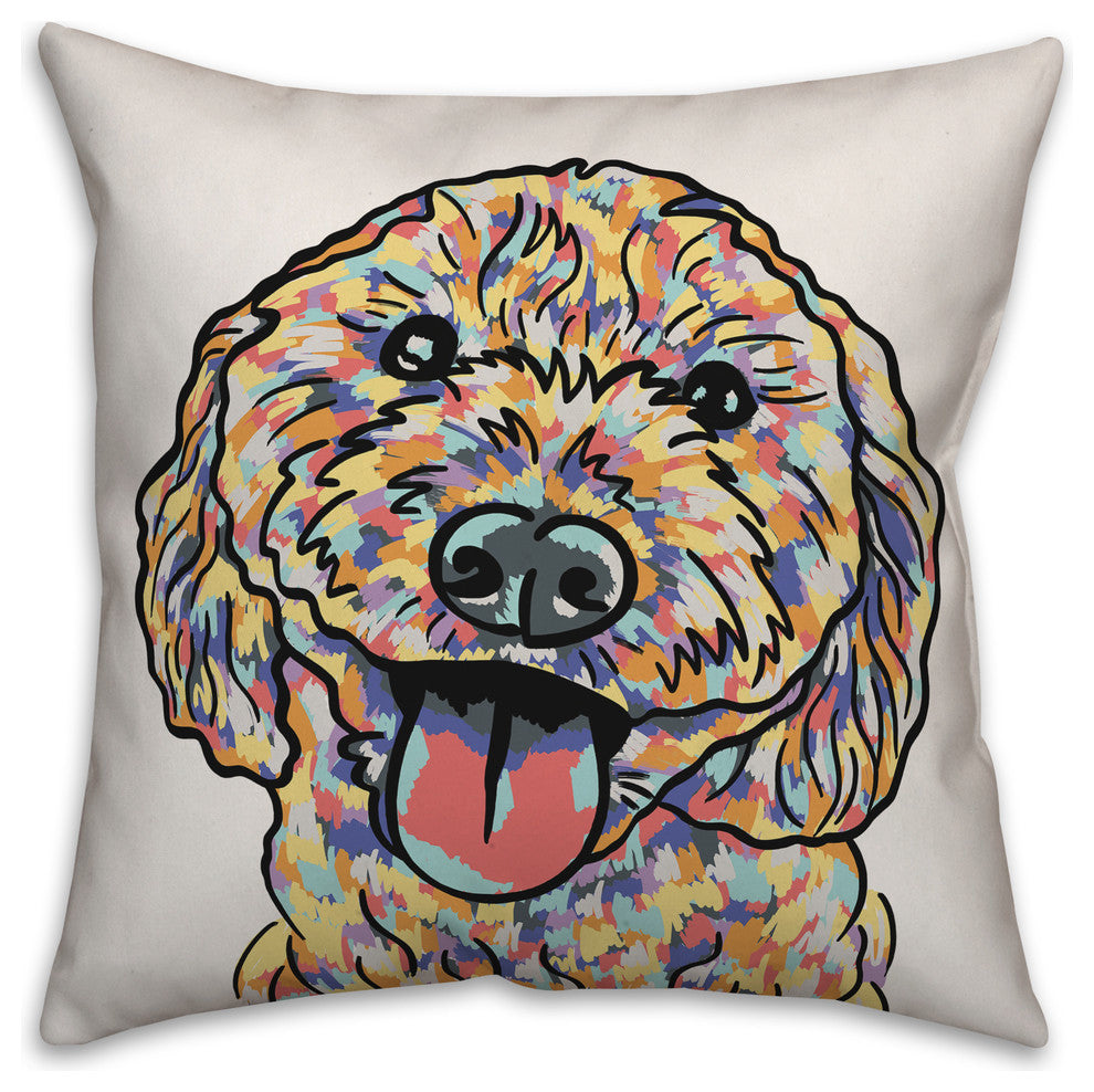 Watercolor Doodle Throw Pillow