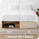 Bare Home Microfiber Bed Skirt , 15" Drop Length, Sand, Twin