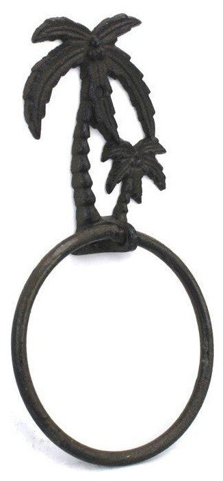 Cast Iron Palm Tree Towel Holder 9'', Beach Bathroom Decor, Beach Decoration