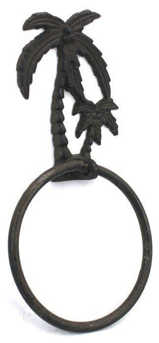 Cast Iron Palm Tree Towel Holder 9'', Beach Bathroom Decor, Beach Decoration