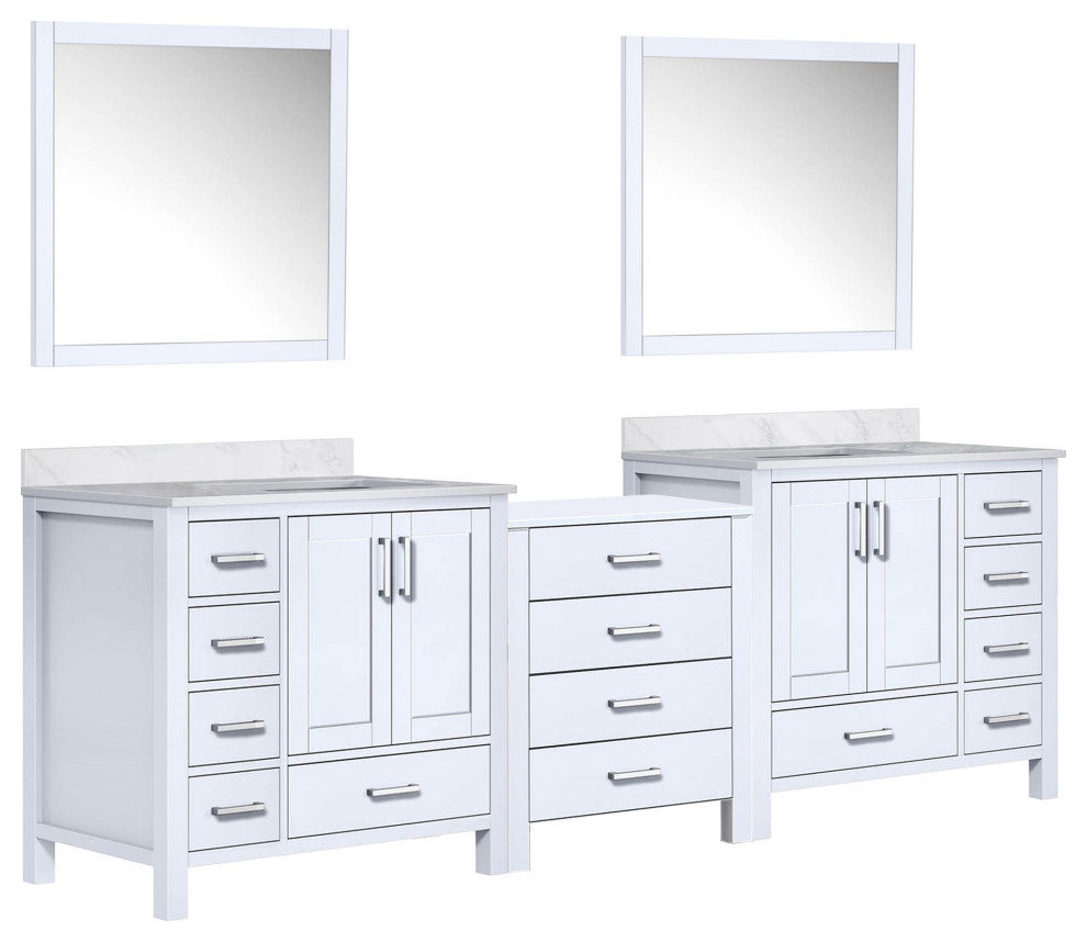 Lexora Coraline Double Bath Vanity White 92 With Countertop & Mirror