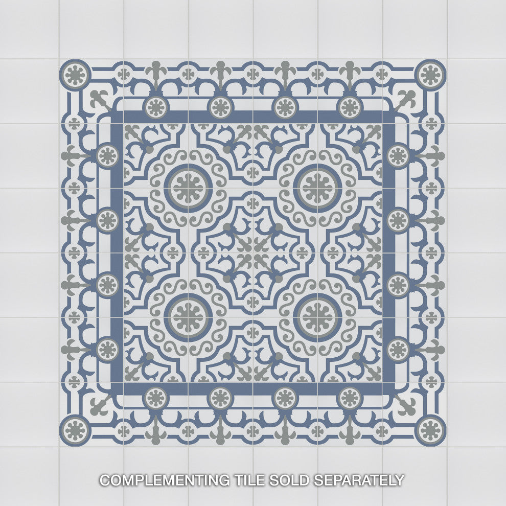 Textile Basic White Encaustic Porcelain Floor and Wall Tile, Plain