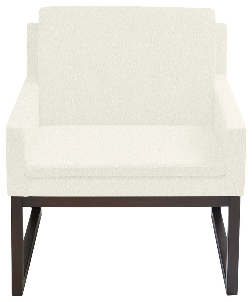 Nova Wood Chair, American Walnut Base, White Leatherette