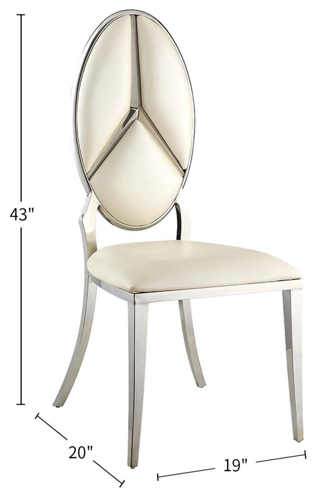 Set of 2 PU Side Chair, Beige