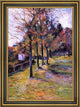 Paul Gauguin Tree Lined Road, Rouen Framed Premium Canvas Print, 16"x24"