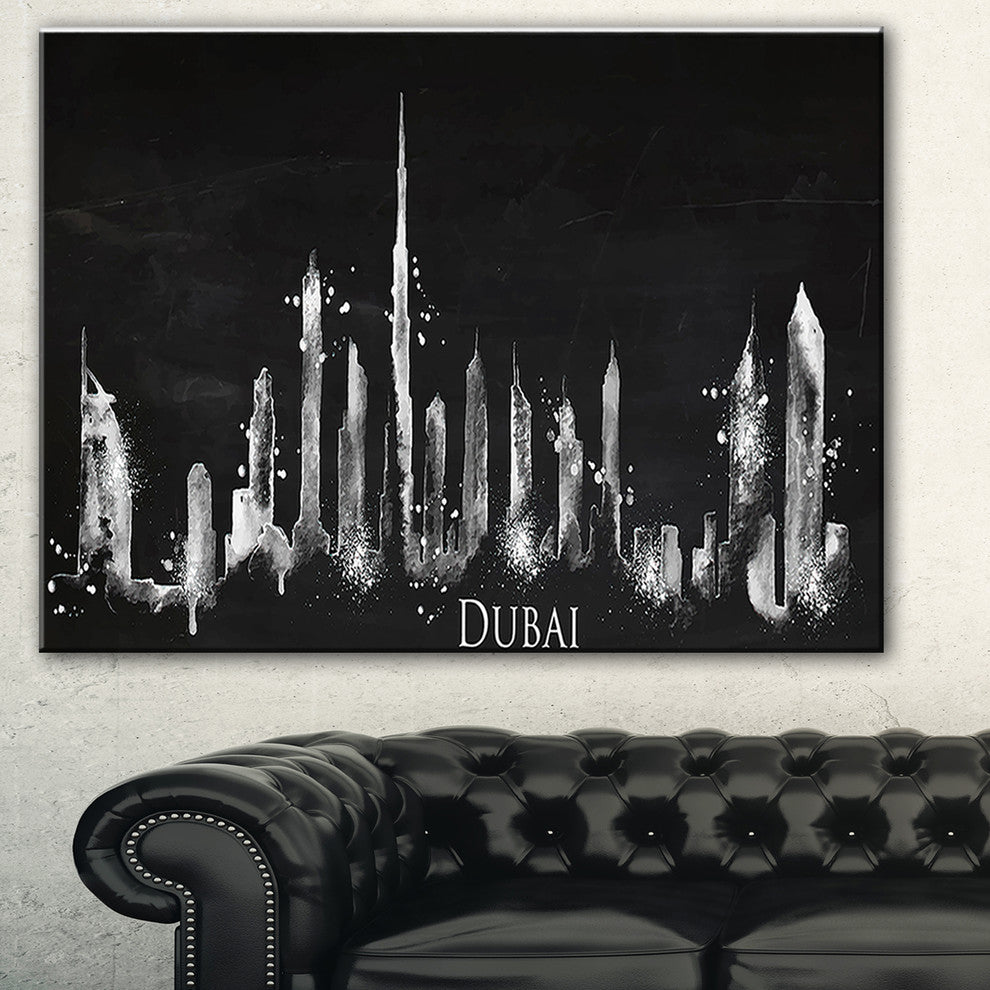 "Dubai Dark Silhouette" Canvas Print