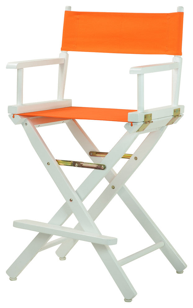 024" Director's Chair White Frame-Tangerine Canvas