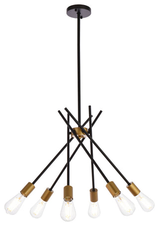 Louis 23" Pendant, Black and Brass