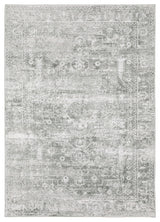 Michaela Machine Washable Distressed Grey/ Ivory Area Rug, Grey, 7'6"x10'