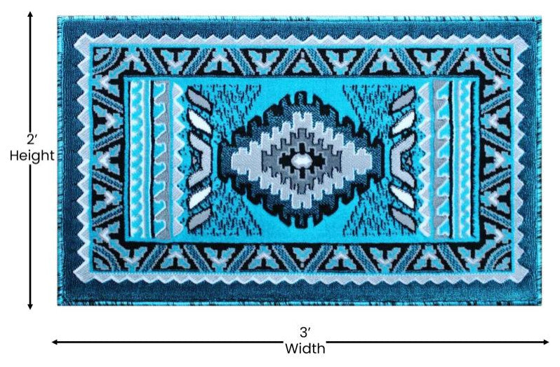 Ventana Collection Southwest Area Rug, Turquoise, 2' X 3'