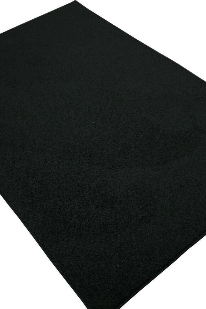Furnish My Place Black 2' x 24' Solid Color Rug Runner Made In Usa