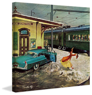 "Catching the Train" Painting Print on Wrapped Canvas