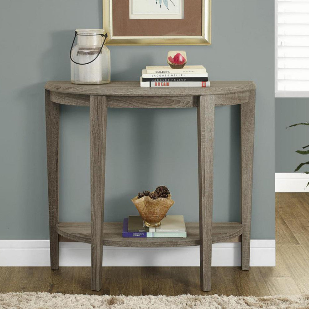 HomeRoots 11.75" x 36" x 32.5" Dark Taupe Finish Accent Table